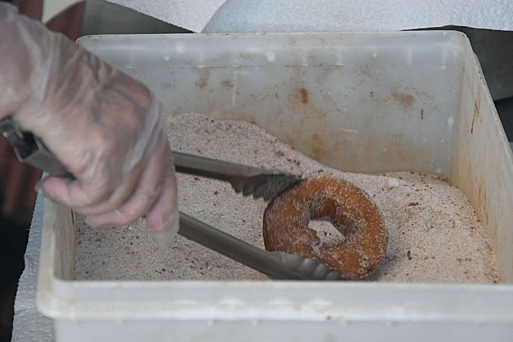 Making cider donuts in Manchester